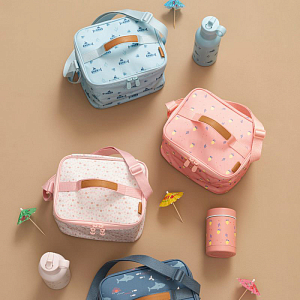 Термосумка Fresk "Цветочная Лужайка", молочная, большая